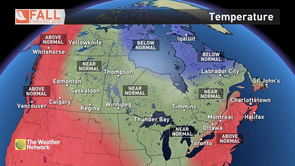 پیش‌بینی دما در پاییز برای کانادا